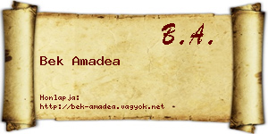 Bek Amadea névjegykártya